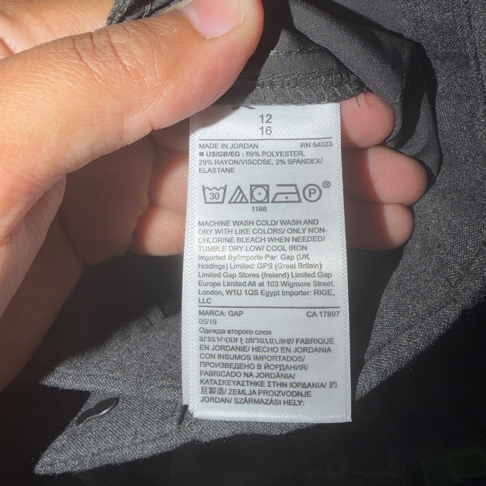 NWT GAP High-Rise Wide Leg size 12 Trousers Charcoal Heather - Picture 4 of 5